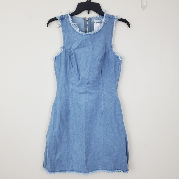NWT Bishop + Young Denim Frayed Shift Dress - Picture 3 of 12